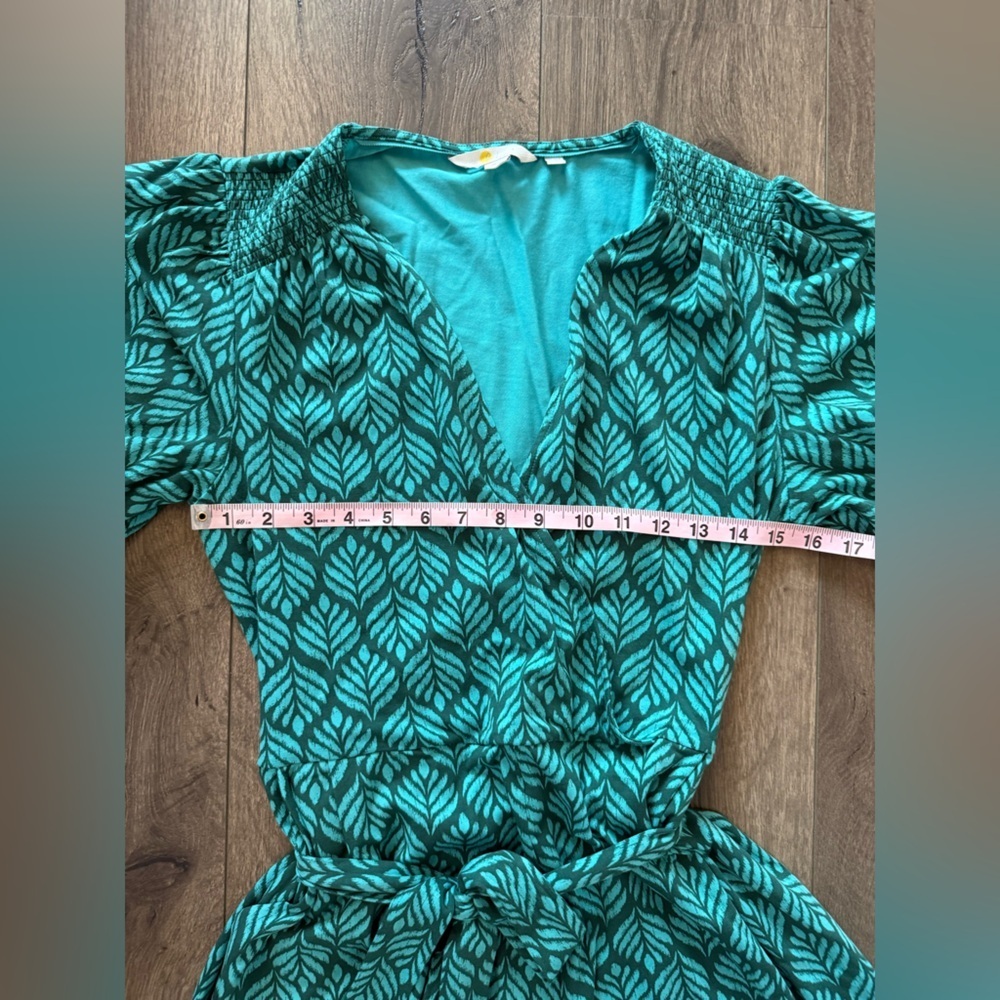 Boden Tie Waist Ruby Jersey Romper in Palm Leaf Size US 8 R - Picture 6 of 11